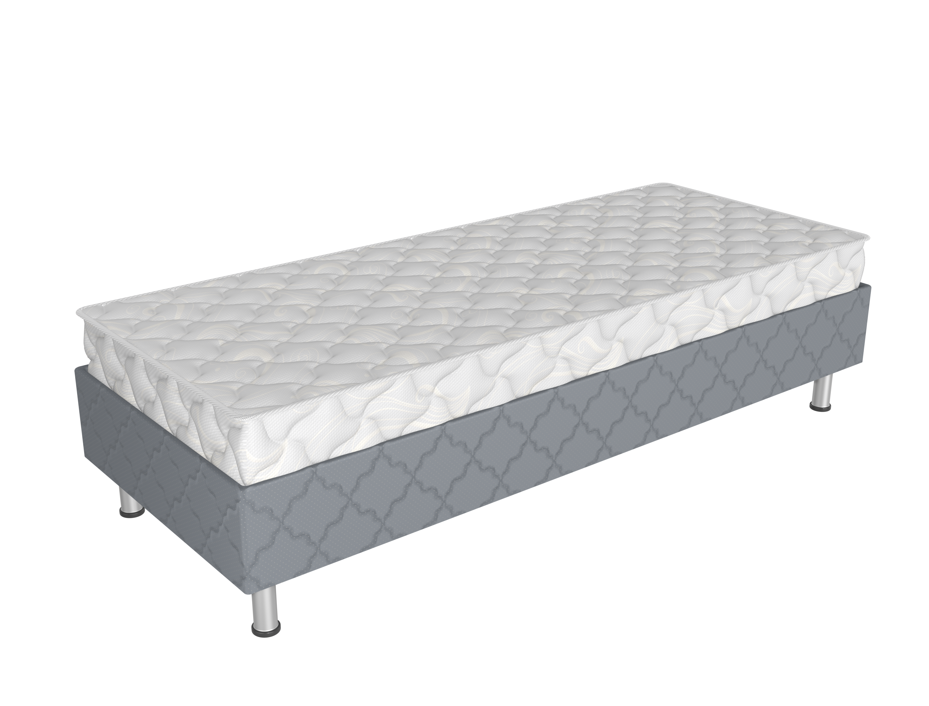 Комплект Spring box СБ-200/90 серый с матрасом "ПРЕСТИЖ" кровать для гостиницы