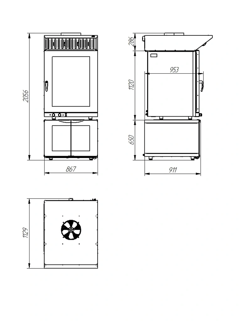 Зонт вытяжной ЗВВ-10-6/4