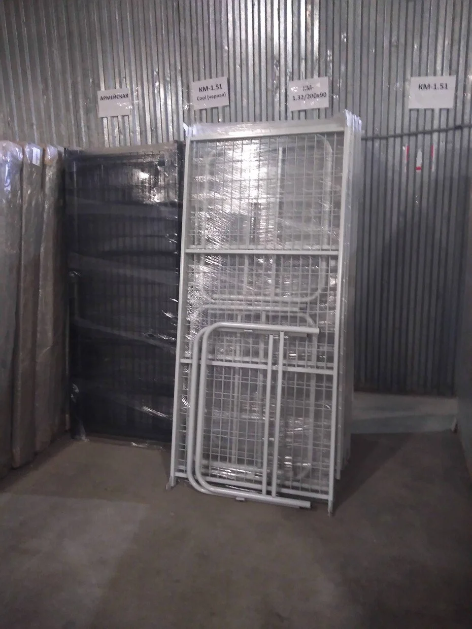 Фото кровать металлическая для рабочих км-1.32/200х90