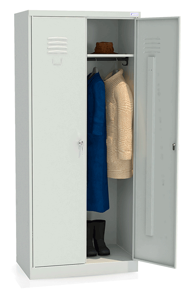 Фото - шкаф раздевальный металлический - шр 22-800 сварной для чистой и грязной одежды двухсекционный