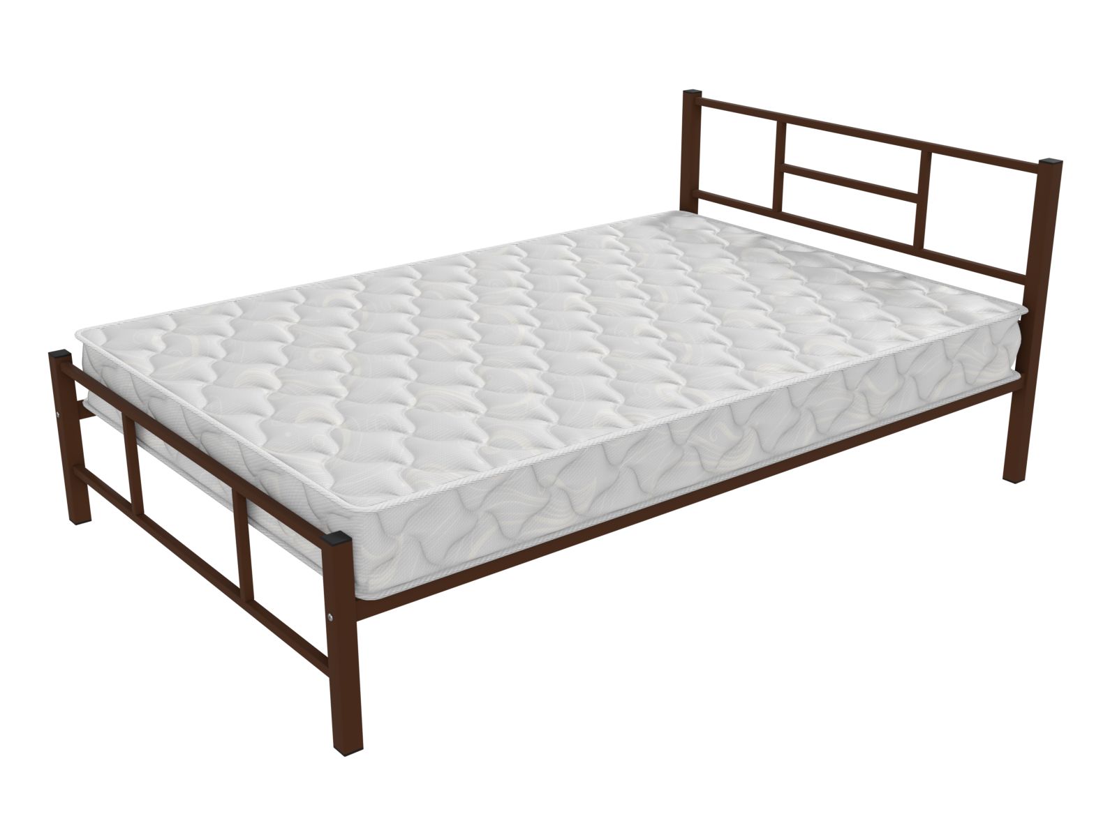 Фото кровать 1,5 спальная  с пружинным матрасом — кадис металлическая одноярусная для подростков